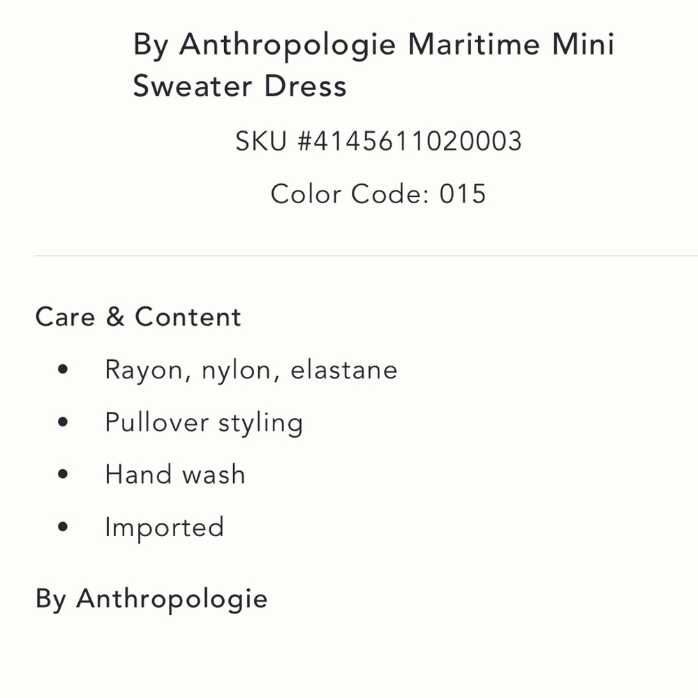 ✨ Anthropologie Maritime Mini Sweater Dress Sz L - Picture 4 of 4